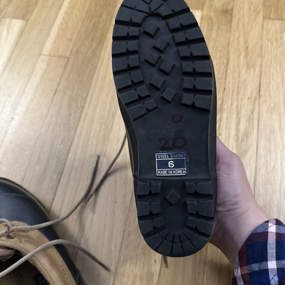 Lands End Size 6 Womens Leather & Rubber Thinsulate Lace Up Duck Boots Steel - Picture 12 of 16